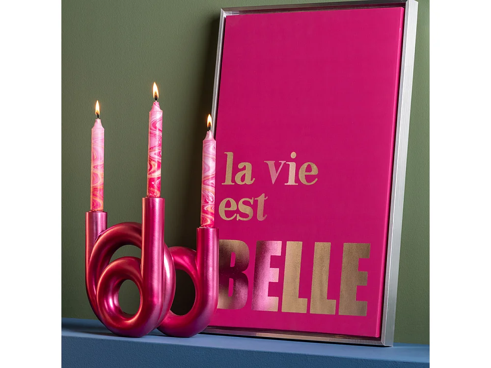 Bougeoir Ring H20cm Rose  Present Time