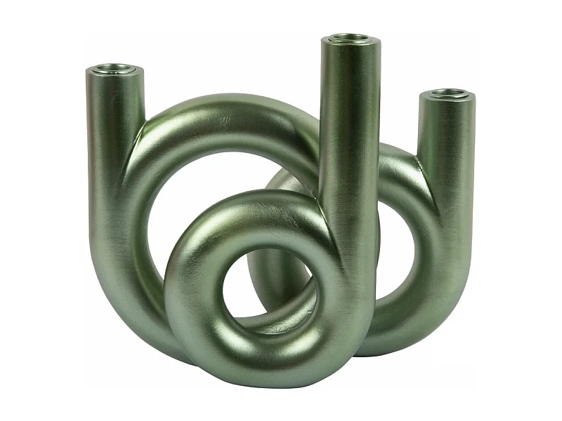 Bougeoir Ring H20cm Vert  Present Time