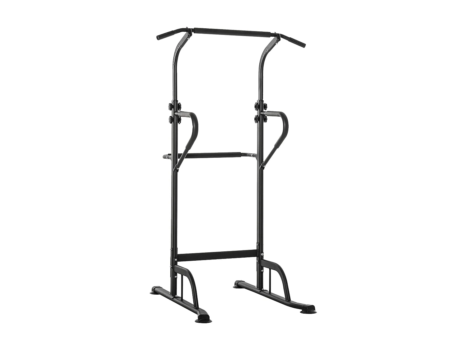 Station de musculation multifonction barre de traction chaise romaine réglable acier noir