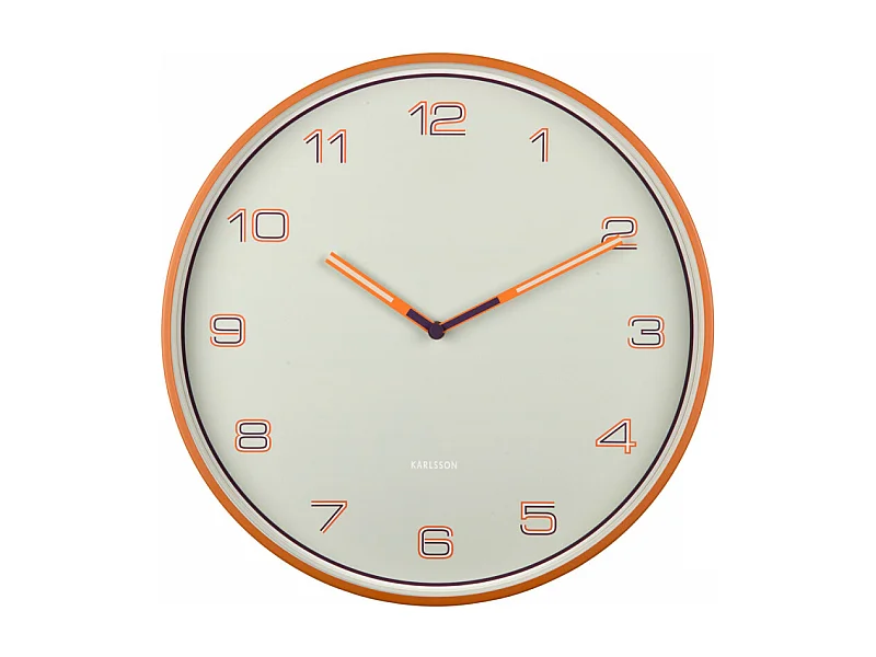 Horloge Lined Numbers D40cm Orange  Present Time