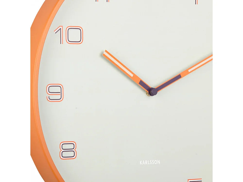 Horloge Lined Numbers D40cm Orange  Present Time