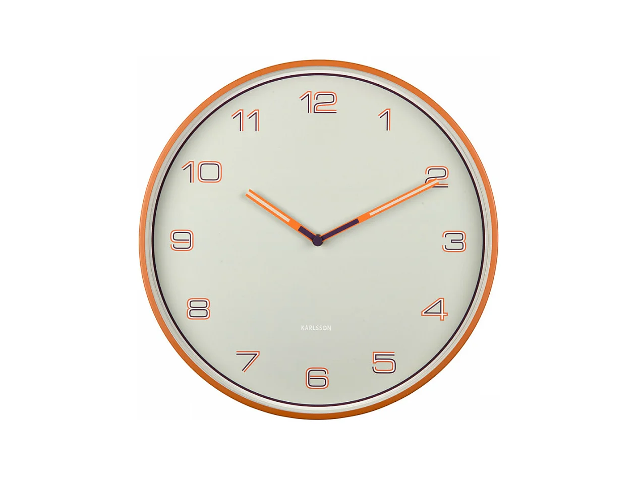Horloge Lined Numbers D40cm Orange  Present Time