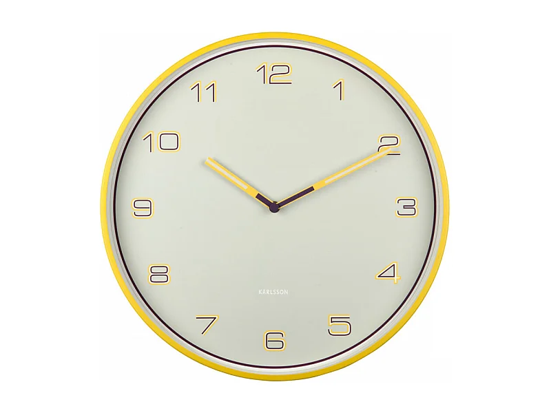 Horloge Lined Numbers D40cm Jaune  Present Time