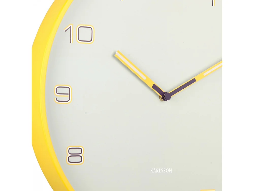 Horloge Lined Numbers D40cm Jaune  Present Time