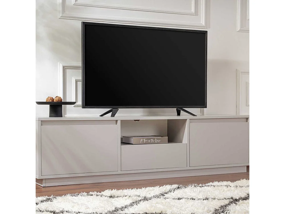 Mueble de TV con 3 puertas abatibles y 1 compartimento abierto L160 cm - VANGUARD