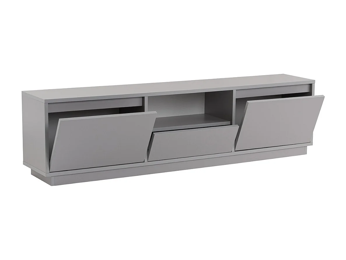 Meuble TV 3 portes rabattables et 1 niche ouverte L160 cm - VANGUARD