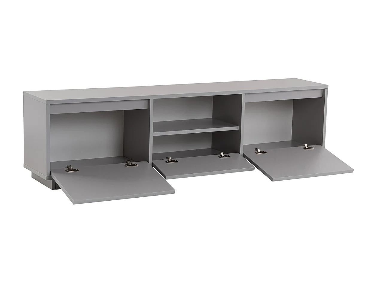 Meuble TV 3 portes rabattables et 1 niche ouverte L160 cm - VANGUARD