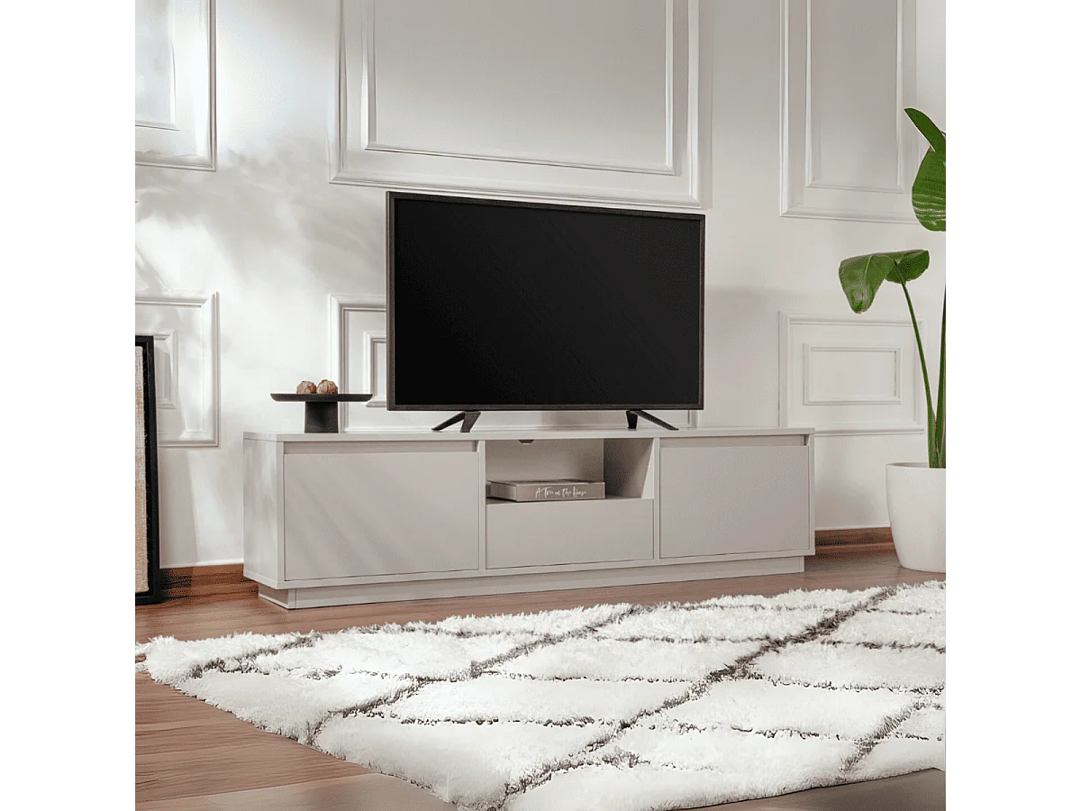 TV-meubel met 3 neerklapbare deuren en 1 open vak L160 cm - VANGUARD