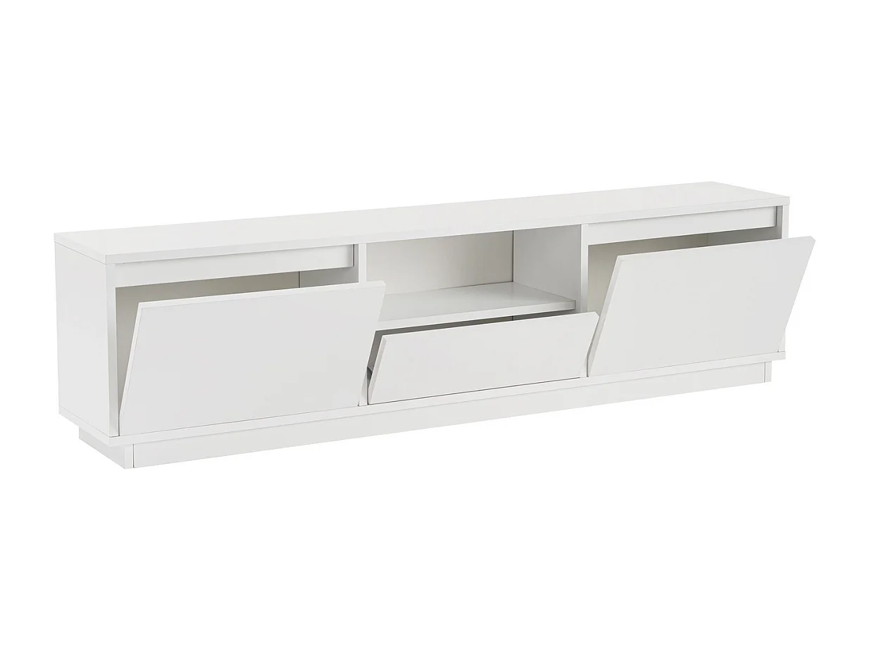 Meuble TV 3 portes rabattables et 1 niche ouverte L160 cm - VANGUARD