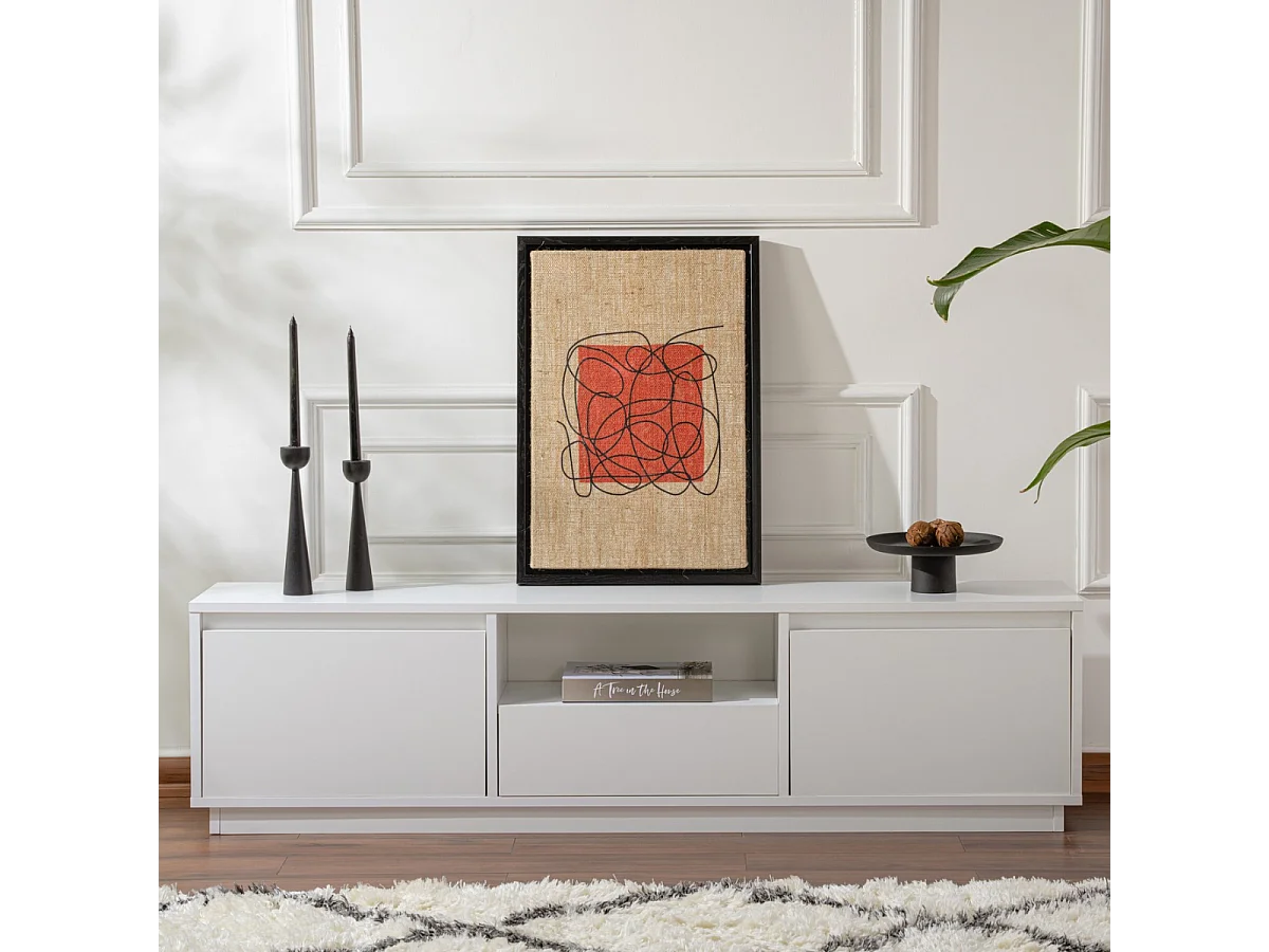 TV-meubel met 3 neerklapbare deuren en 1 open vak L160 cm - VANGUARD