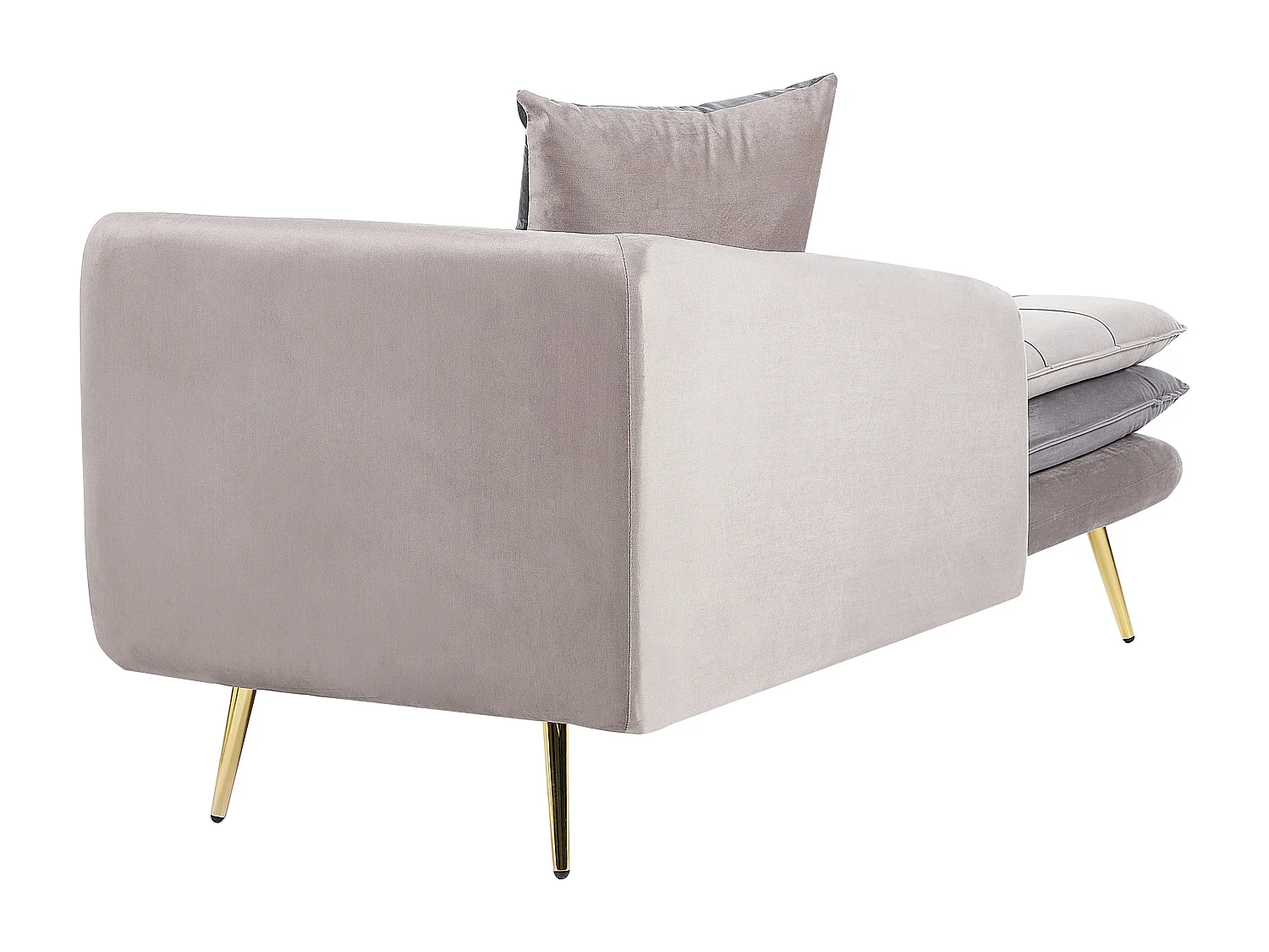 Rechtsseitige Chaiselounge GONESSE Samtstoff Taupe