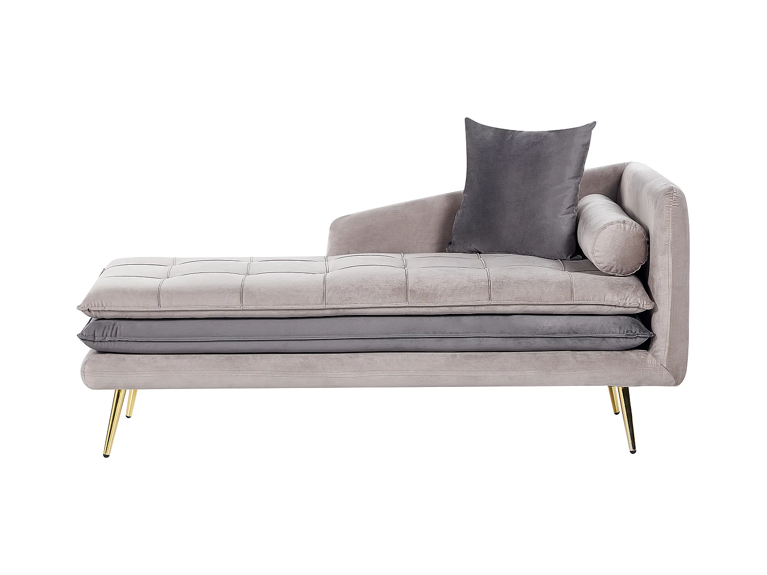 Chaise longue côté droit GONESSE Velours Taupe