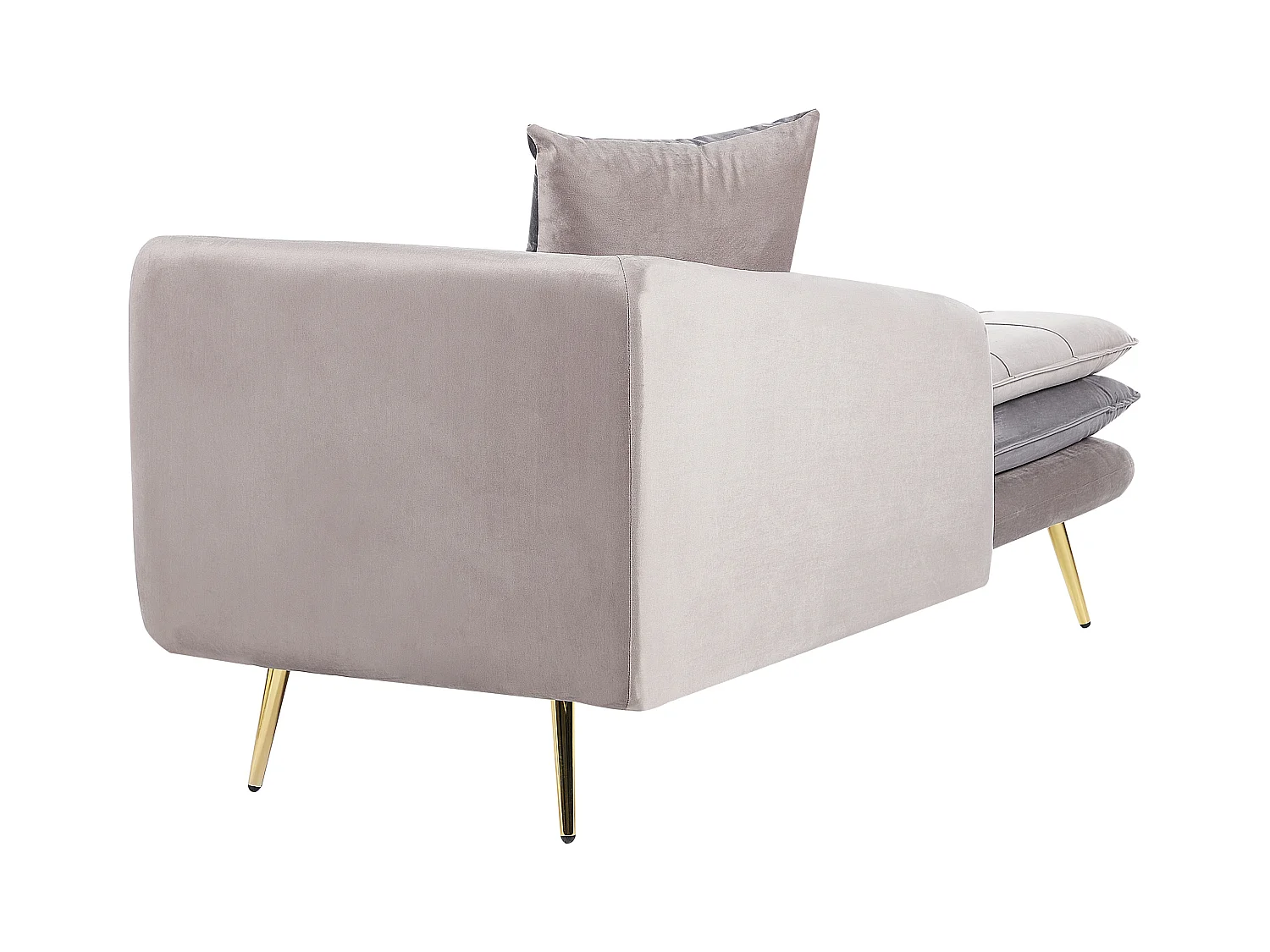 Chaise longue côté droit GONESSE Velours Taupe