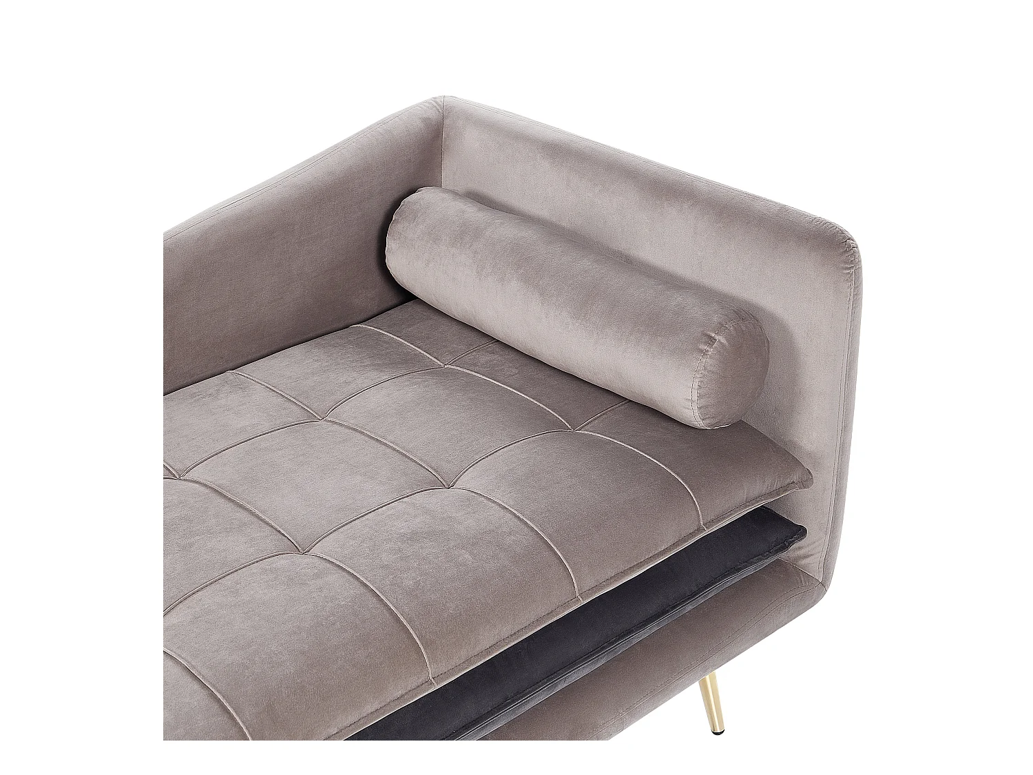 Chaise longue côté droit GONESSE Velours Taupe