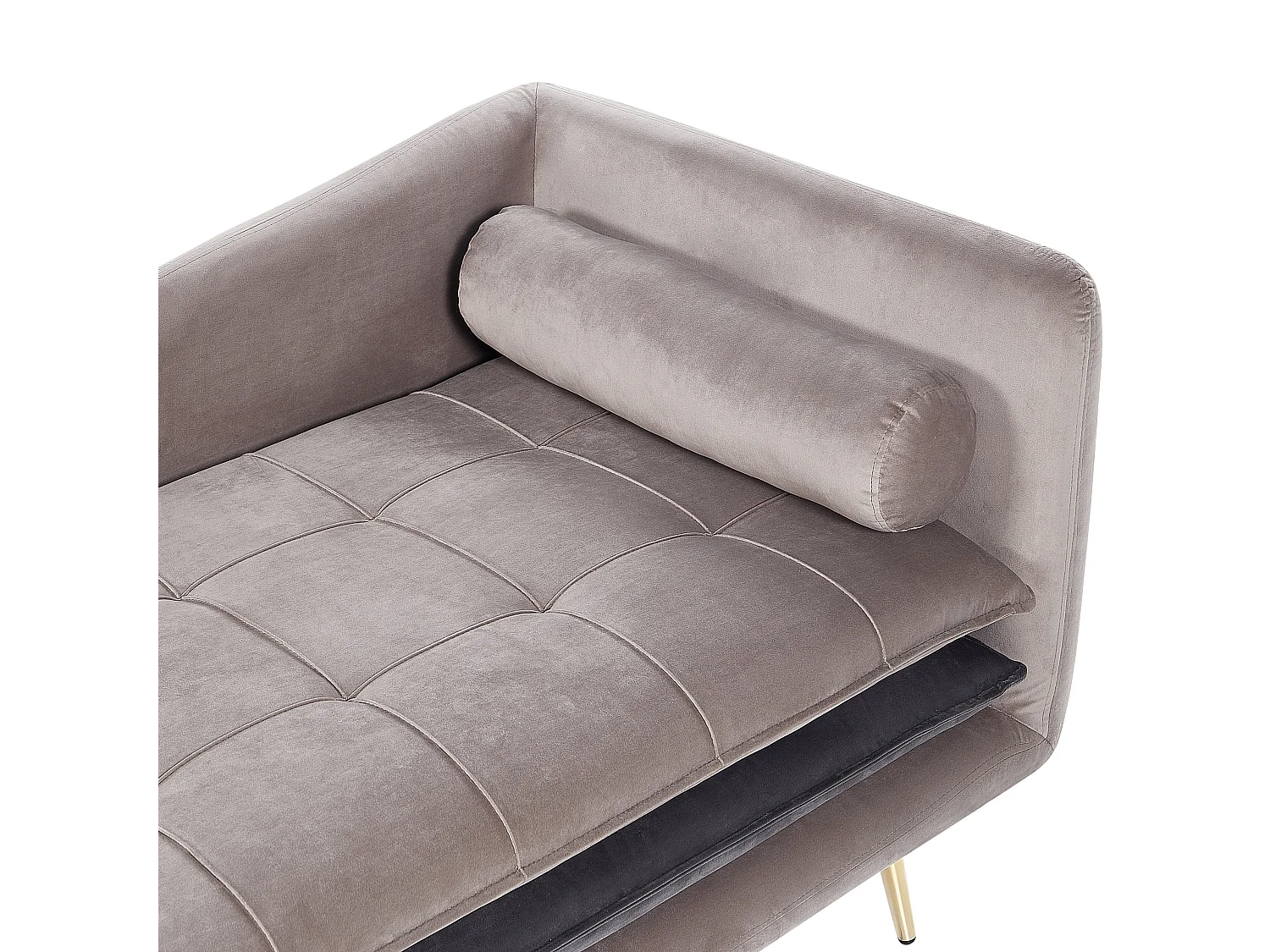 Chaise longue à direita GONESSE Veludo Taupe