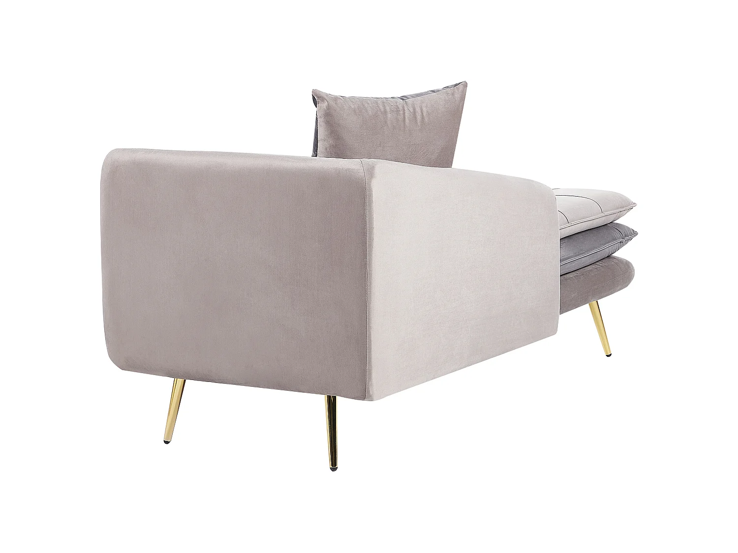 Right-Hand Chaise Longue GONESSE Velvet Taupe