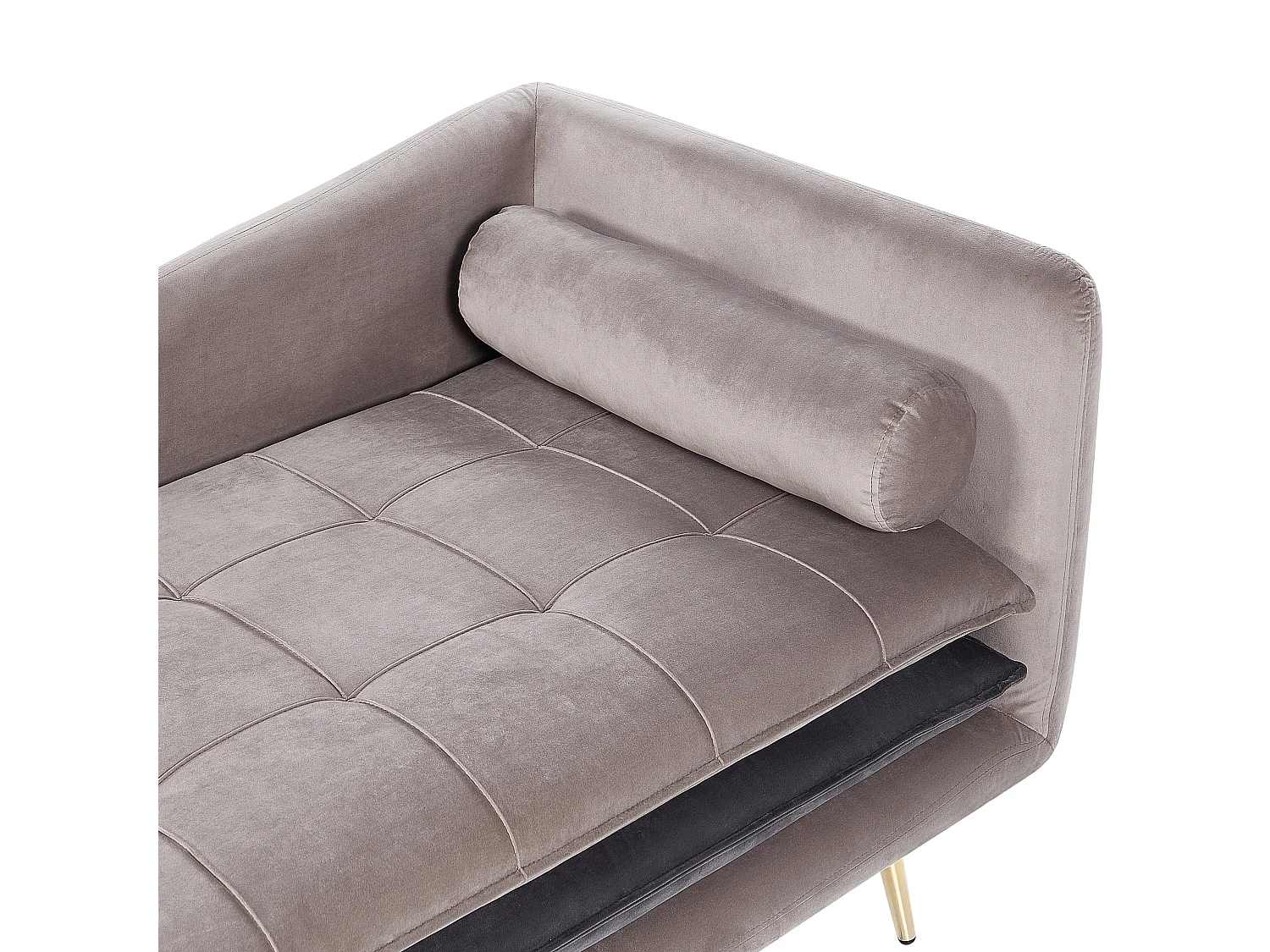 Right-Hand Chaise Longue GONESSE Velvet Taupe