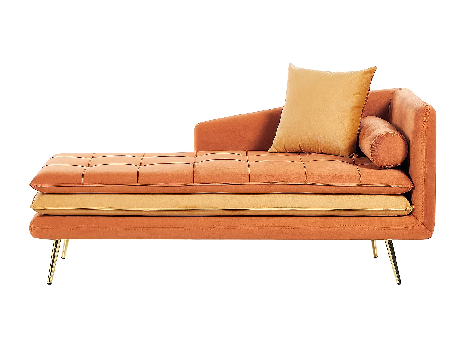 Chaise longue côté droit GONESSE Velours Orange