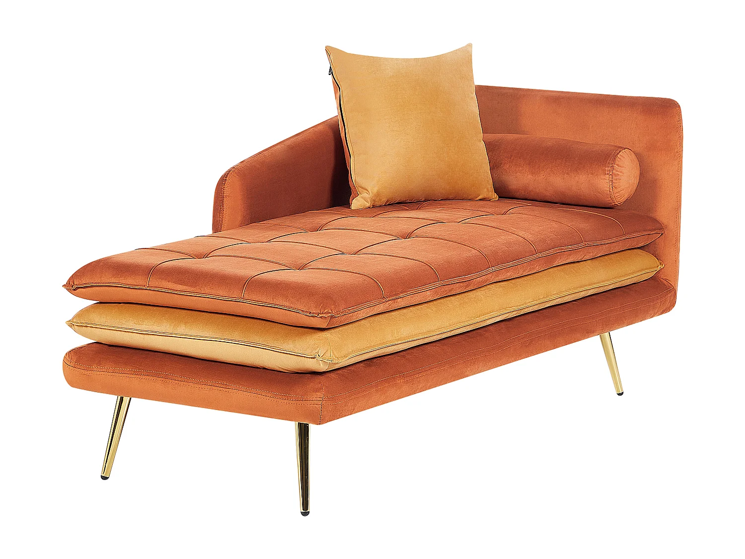 Chaise longue côté droit GONESSE Velours Orange