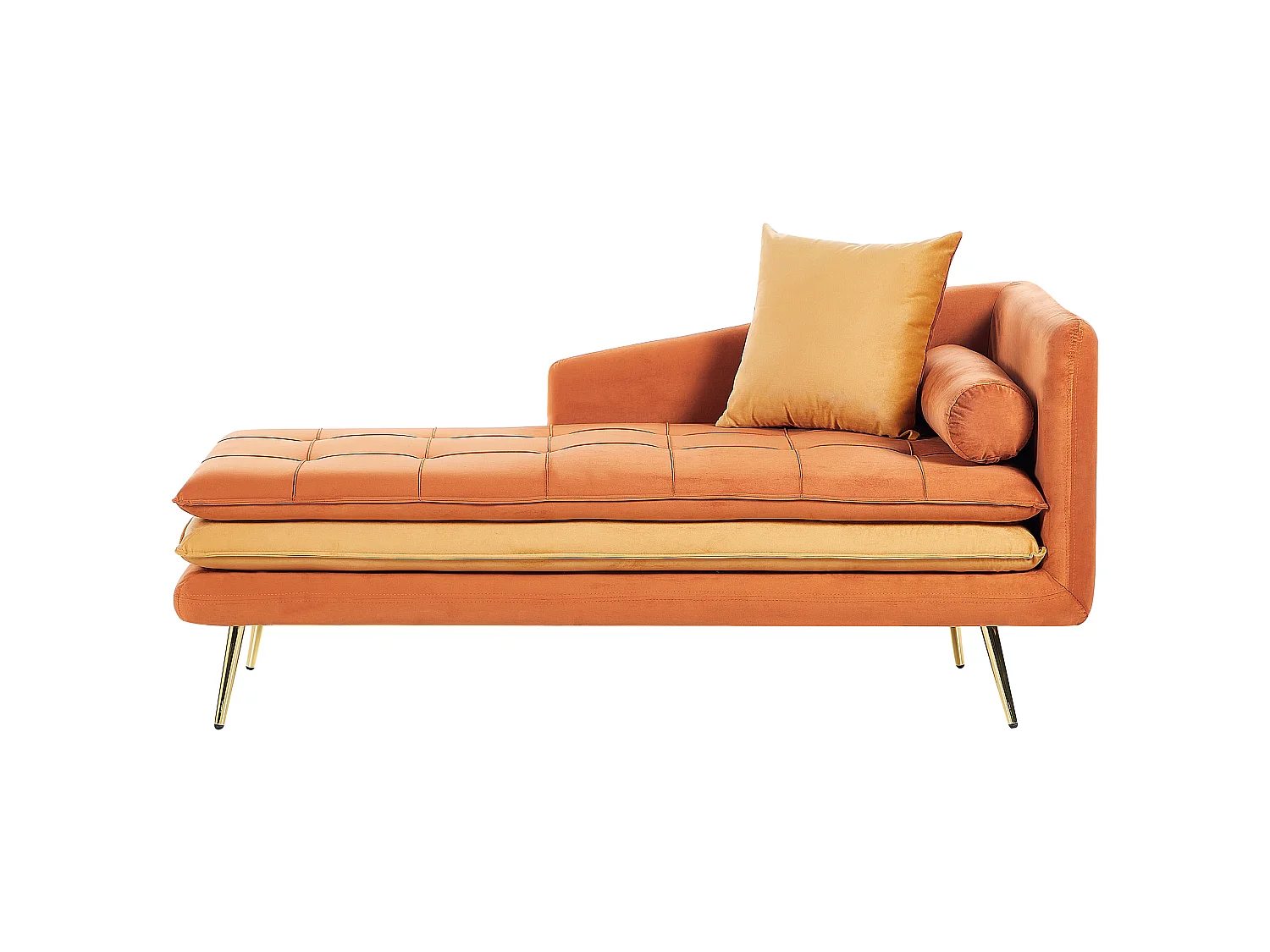 Right-Hand Chaise Longue GONESSE Velvet Orange