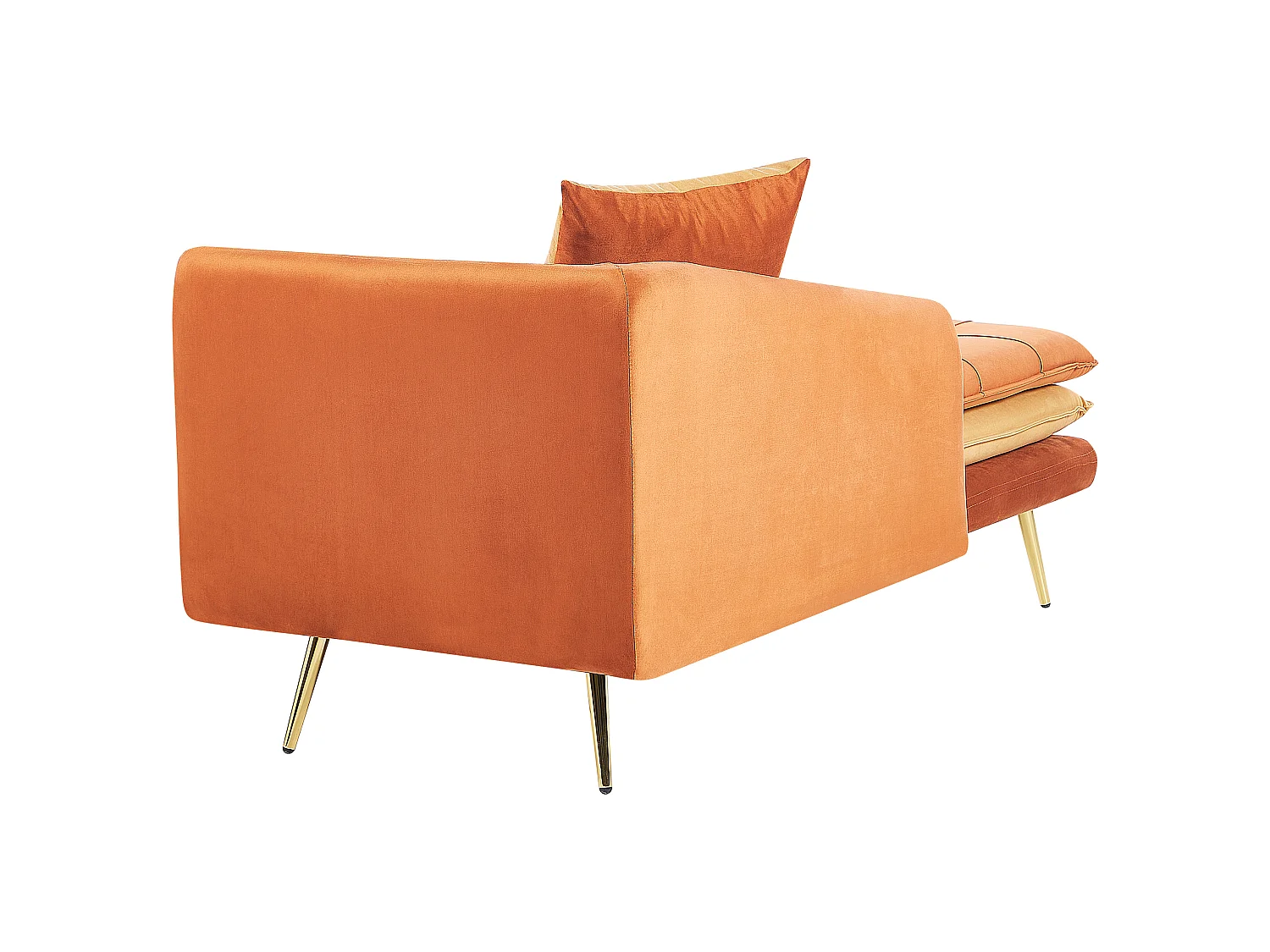 Right-Hand Chaise Longue GONESSE Velvet Orange