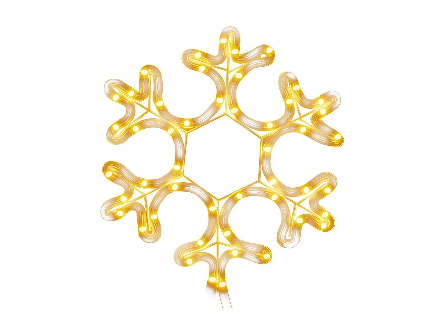 Figure de flocon de neige de Noël et 48 LED Blanc chaud 27x27cm