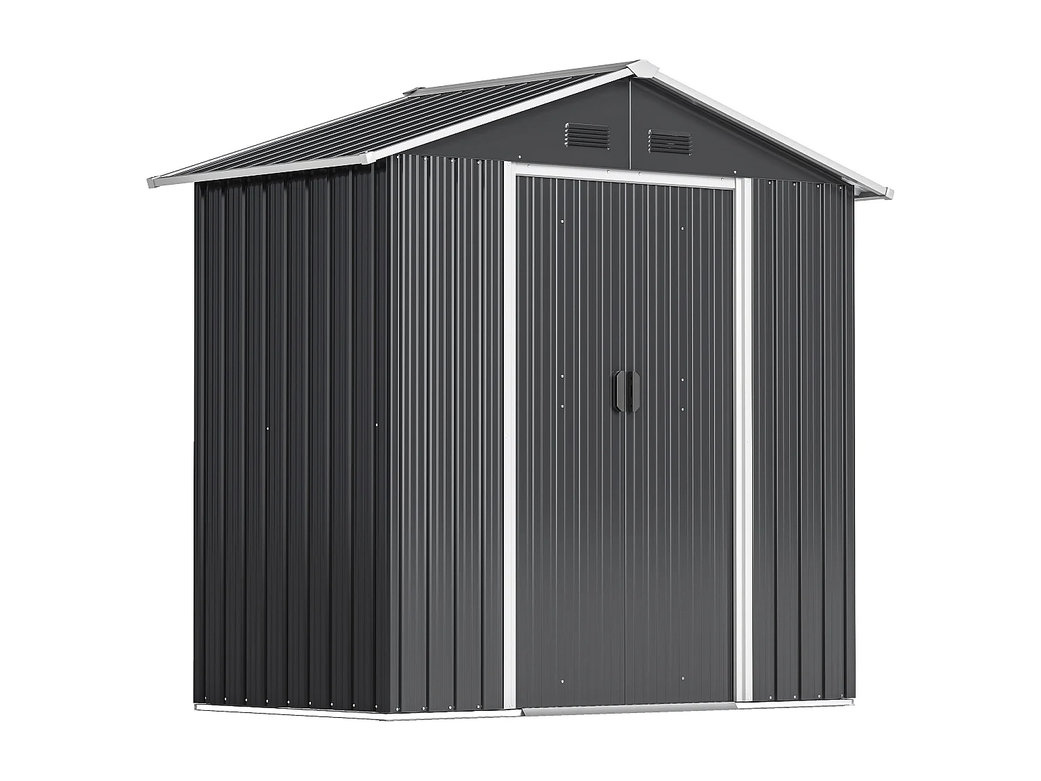 Abri de jardin - remise pour outils - cabanon porte verrouillable - dim. 194L x 110l x 184H cm - tôle d'acier anthracite
