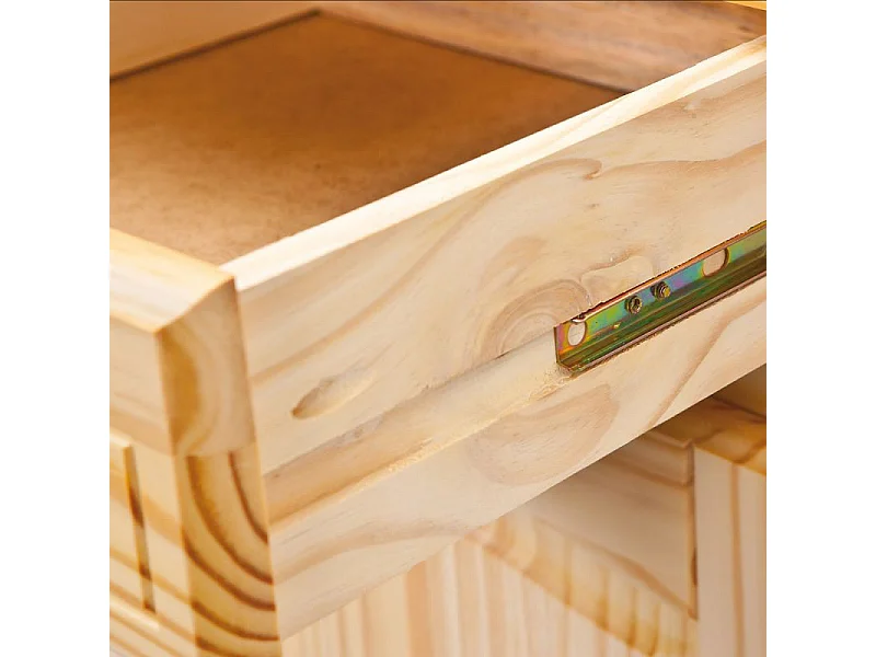 Vaisselier 3 Portes en Bois Massif "Alienor" 198cm Naturel