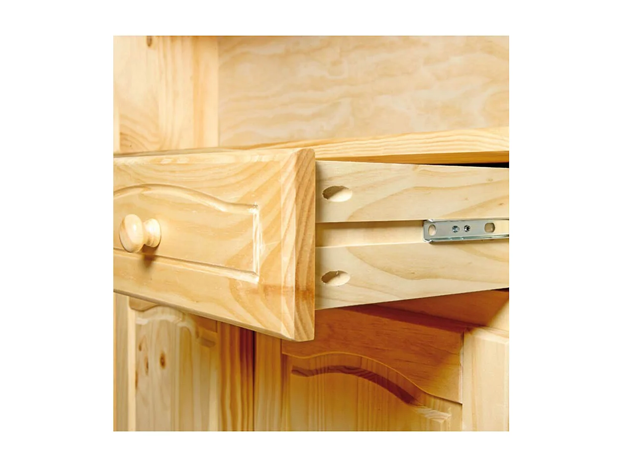 Vaisselier 3 Portes en Bois Massif "Alienor" 198cm Naturel