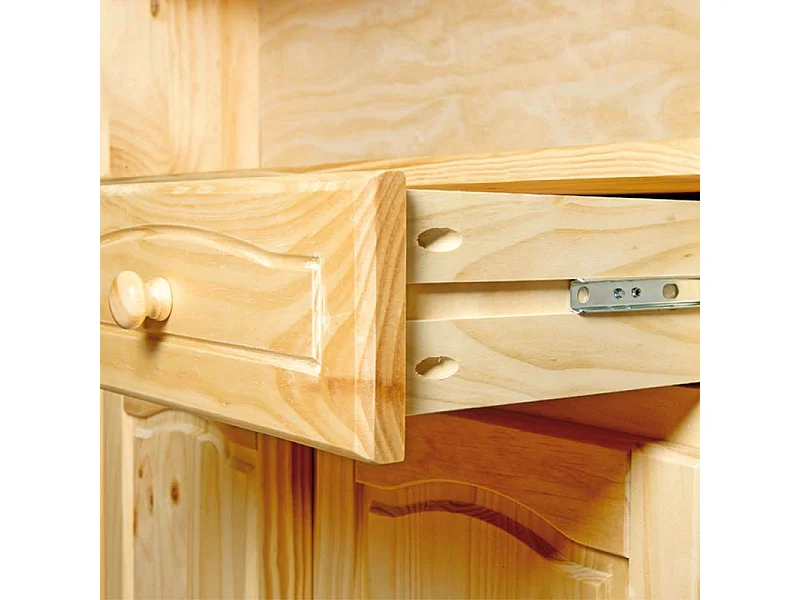 Vaisselier 3 Portes en Bois Massif "Alienor" 198cm Naturel