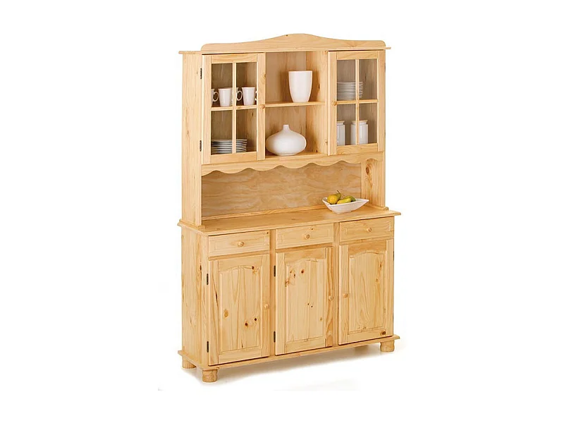 Dressoir 5 deuren 3 laden licht massief grenen Vencia