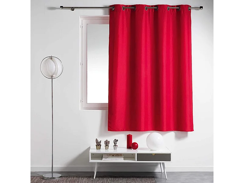Rideau à Oeillets "Essentiel" 140x180cm Rouge