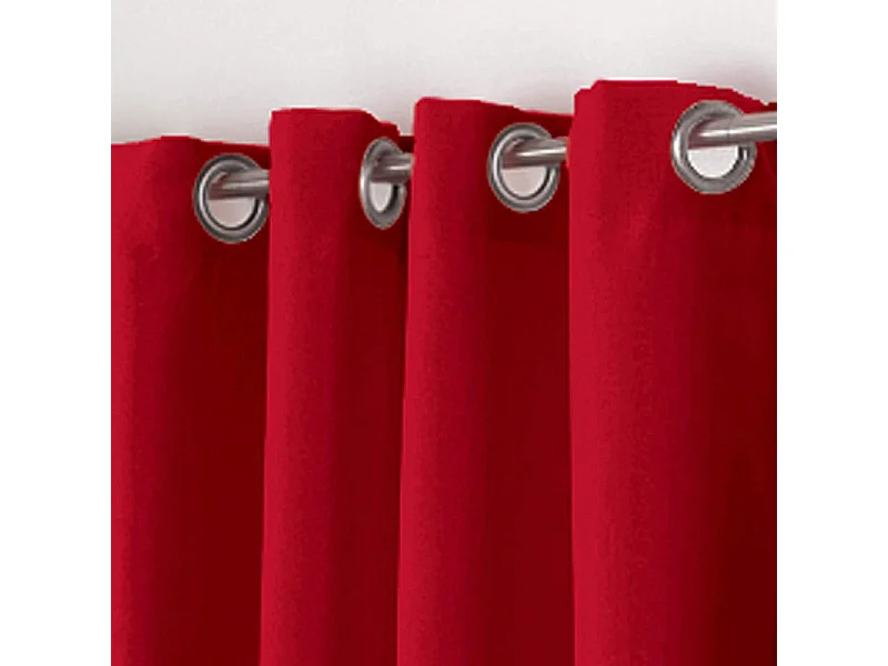 Rideau à Oeillets "Essentiel" 140x180cm Rouge