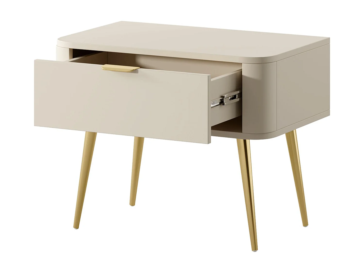 Comodino - 63 cm - con cassetto - beige - OVAL