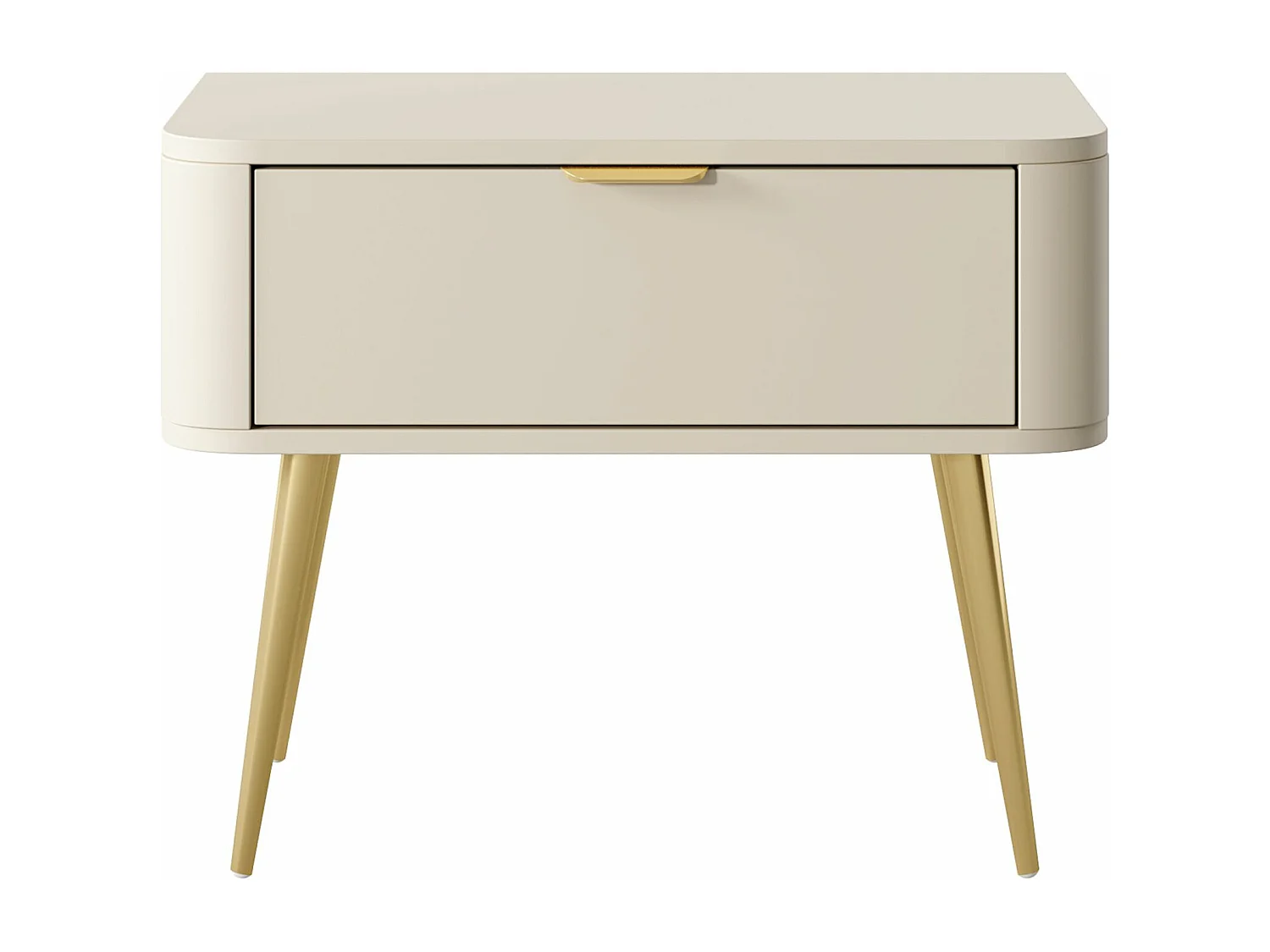 Comodino - 63 cm - con cassetto - beige - OVAL