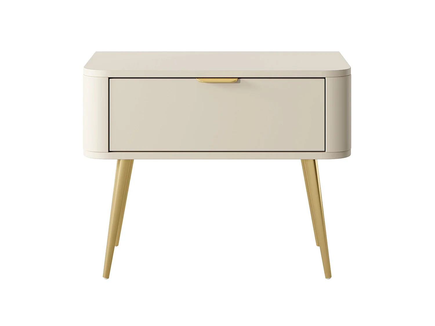 Table de chevet - avec tiroir - 63 cm - beige- OVAL