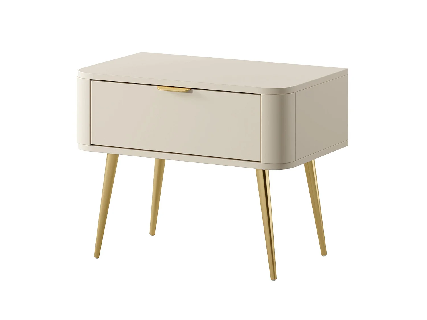 Table de chevet - avec tiroir - 63 cm - beige- OVAL