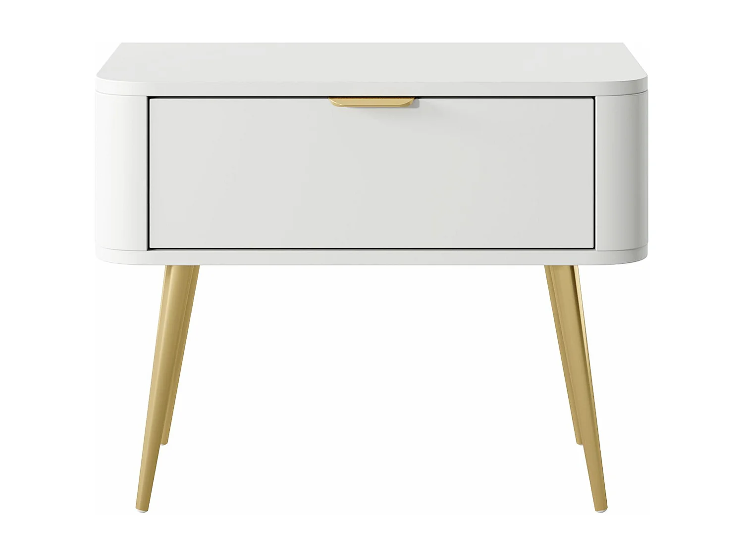 Nachtkastje - met lade - 63 cm - wit - OVAAL