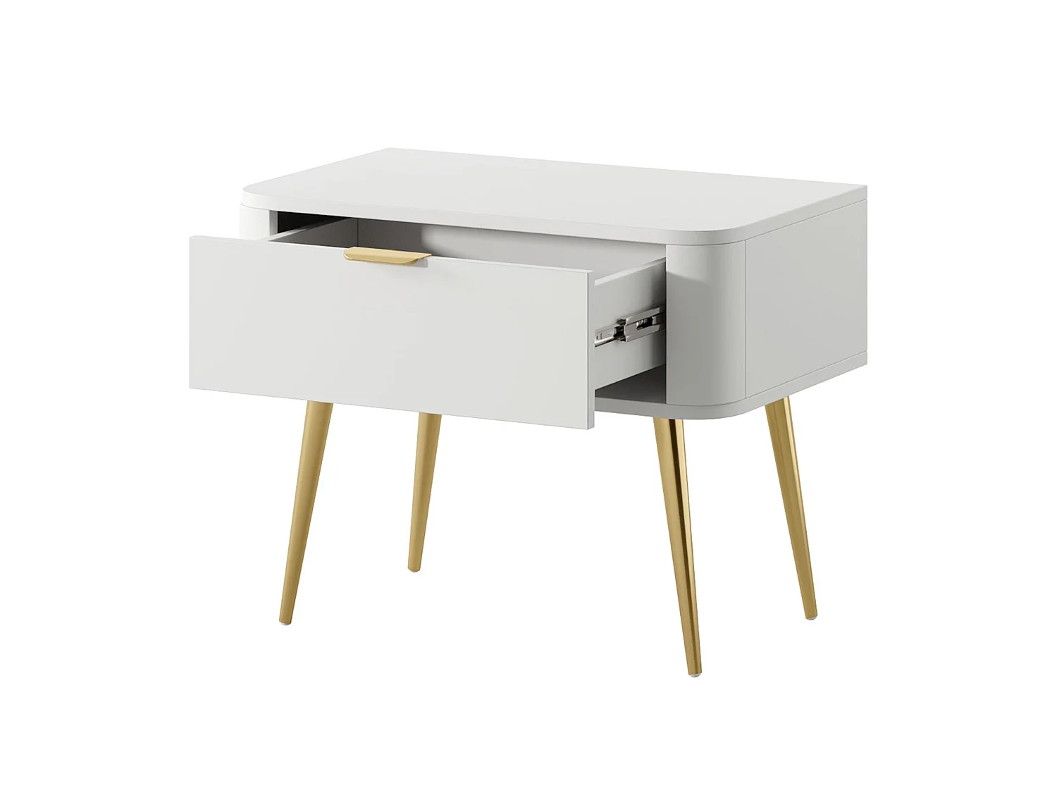 Table de chevet - avec tiroir - 63 cm - blanc - OVAL