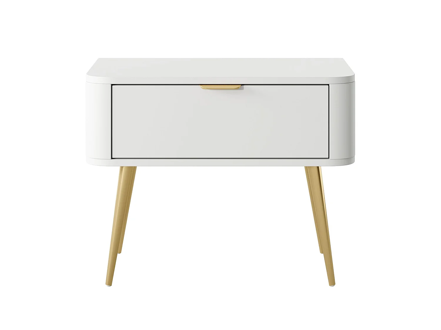 Table de chevet - avec tiroir - 63 cm - blanc - OVAL