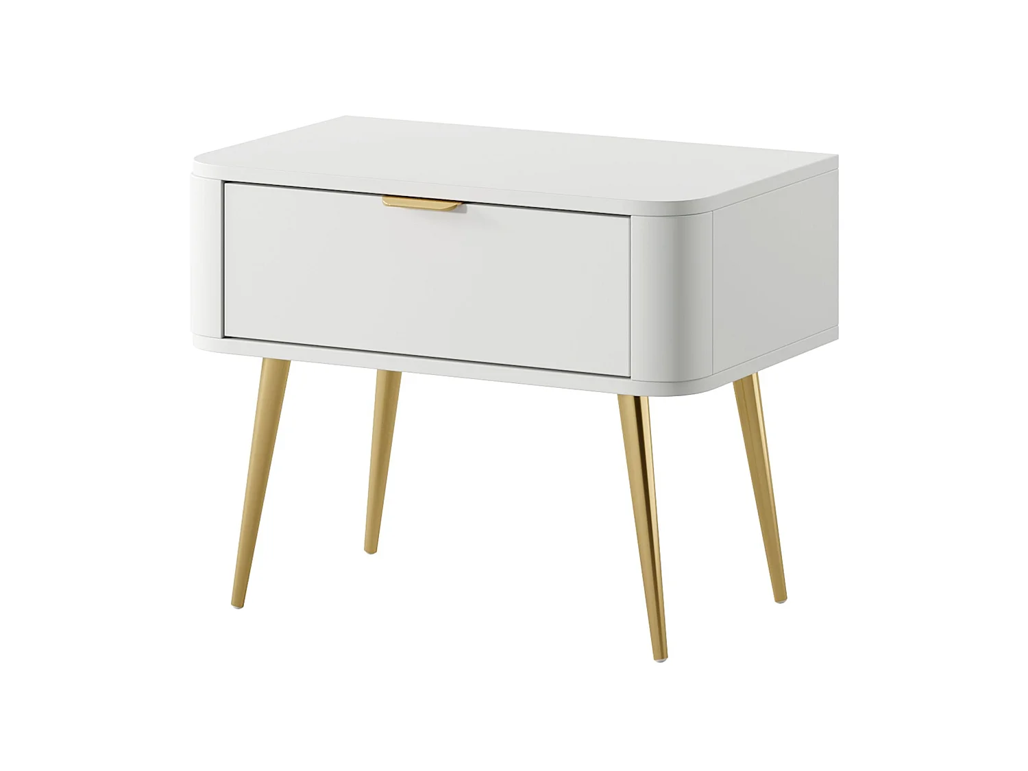 Table de chevet - avec tiroir - 63 cm - blanc - OVAL