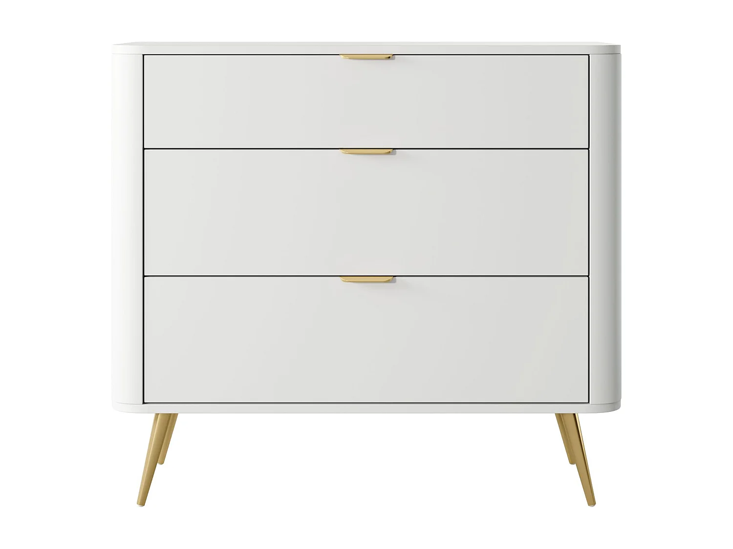 Kommode mit 3 Schubladen - Weiß - 92 cm - OVAL