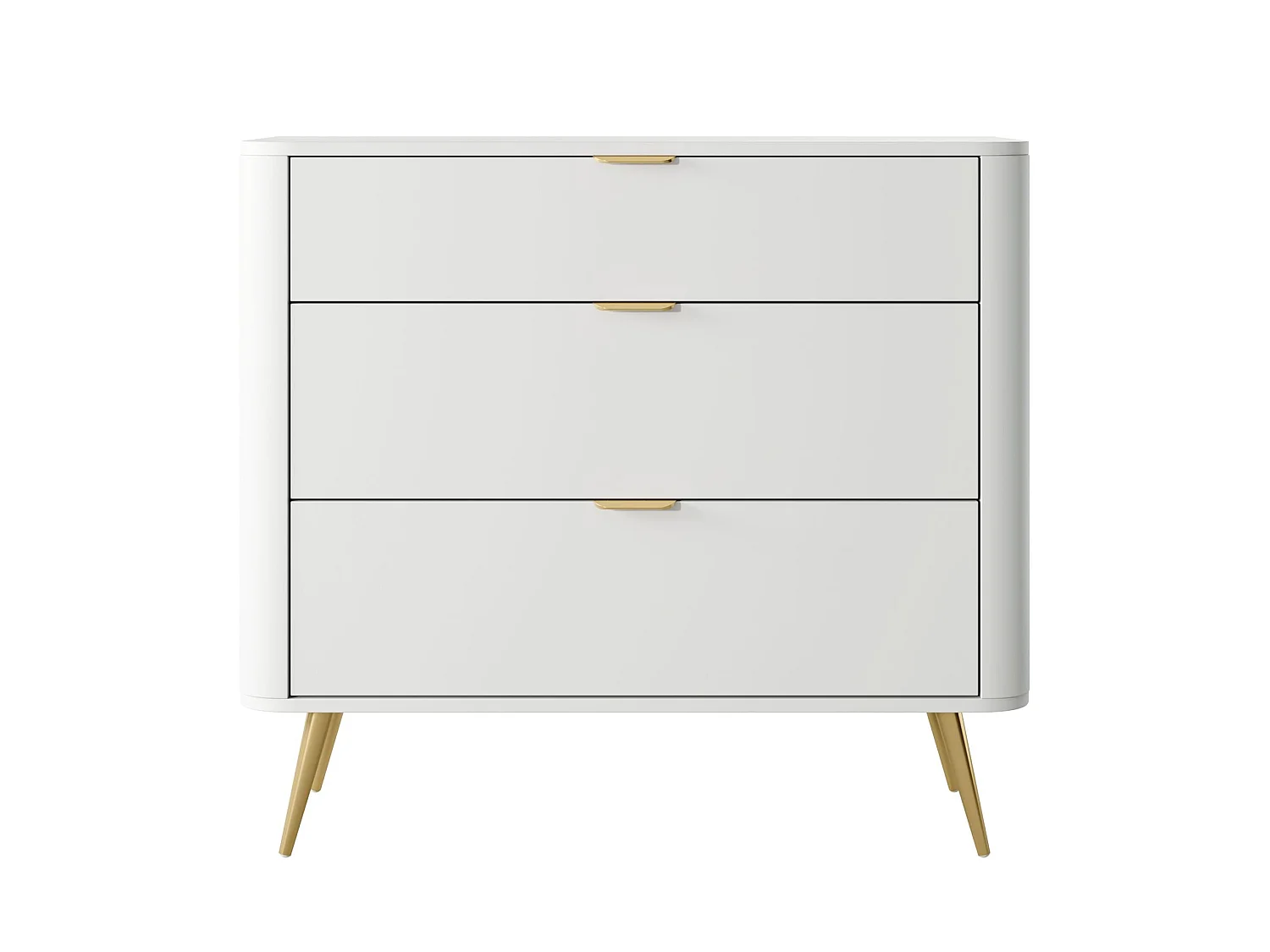Ladekast - 90 cm - 3 laden - wit - OVAAL