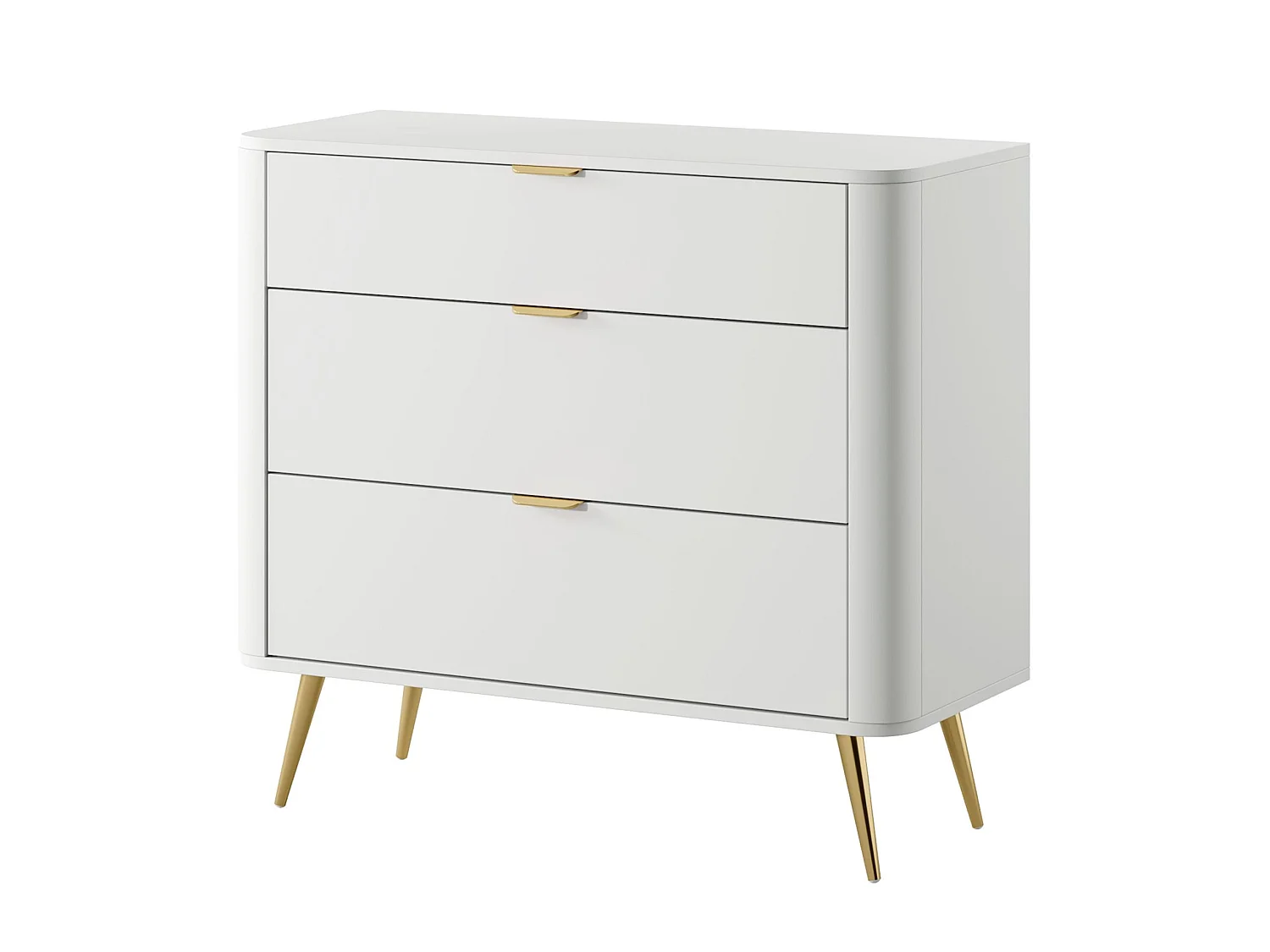 Ladekast - 90 cm - 3 laden - wit - OVAAL