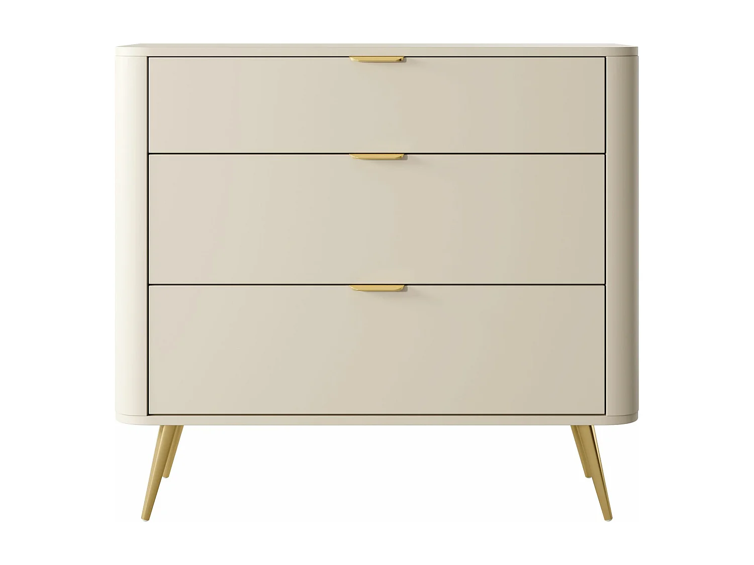 Kommode mit 3 Schubladen - Beige - 92 cm - OVAL