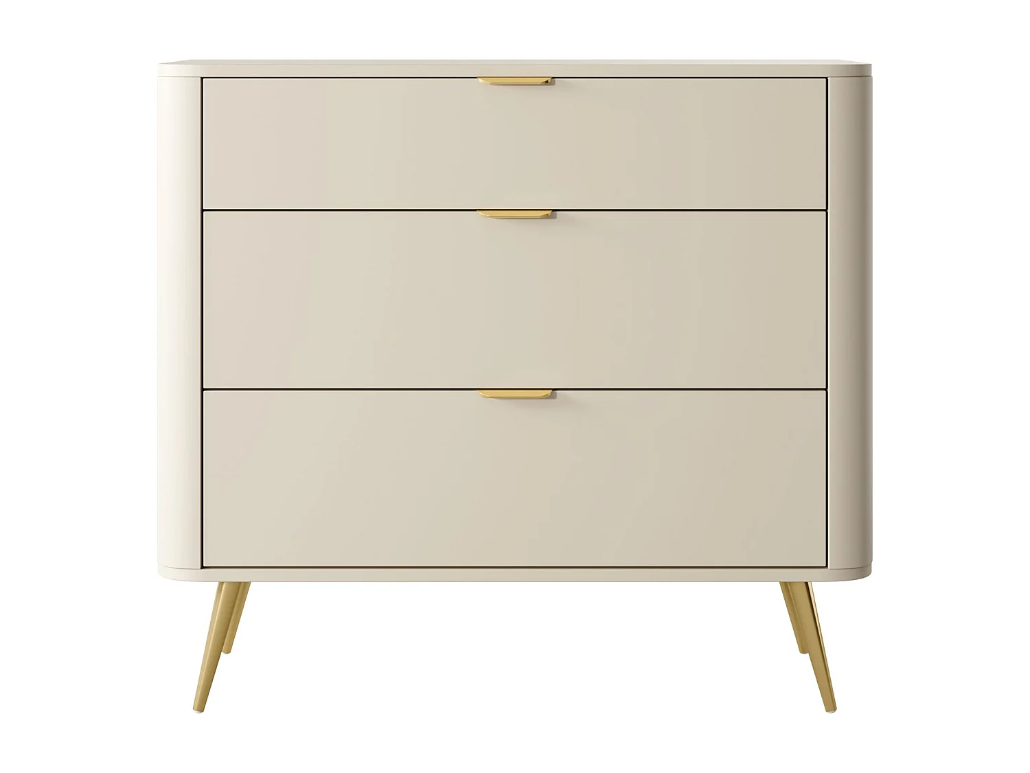 Kommode mit 3 Schubladen - Beige - 92 cm - OVAL