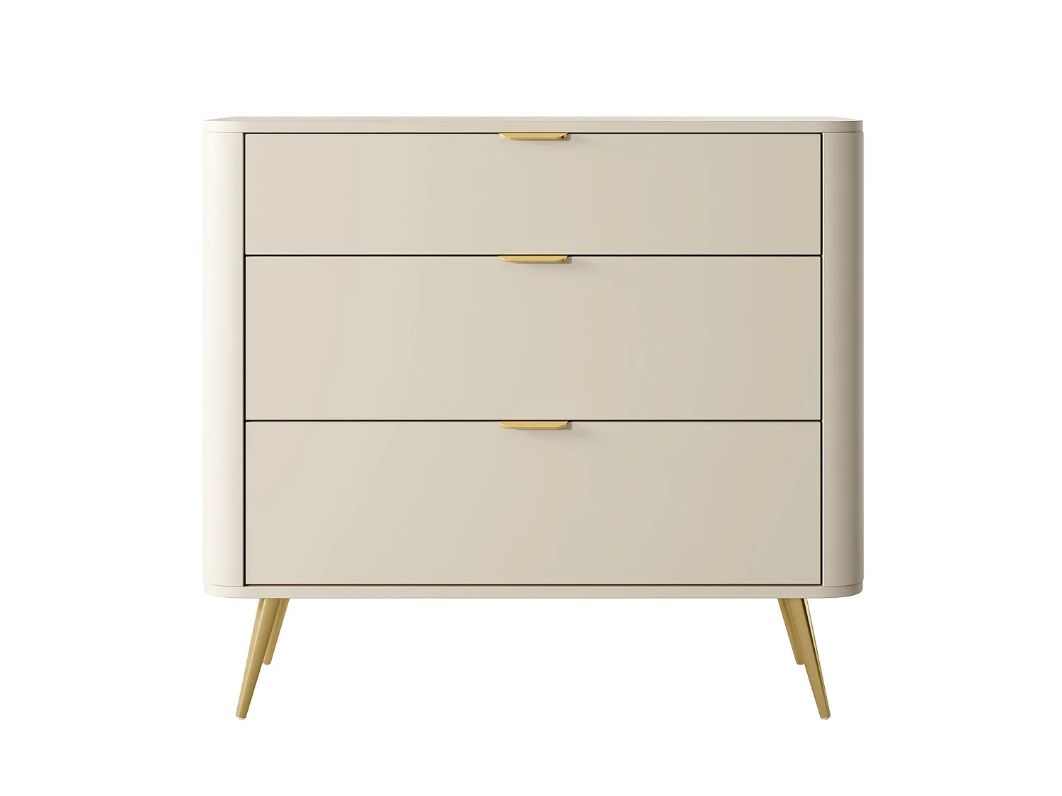 Kommode mit 3 Schubladen - Beige - 92 cm - OVAL