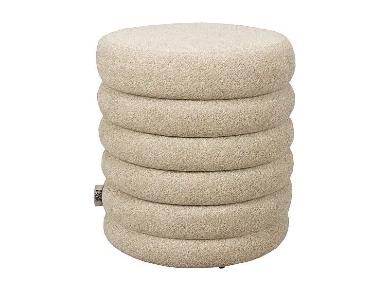 Fern - Pouf rond en tissu ø37cm - Beige