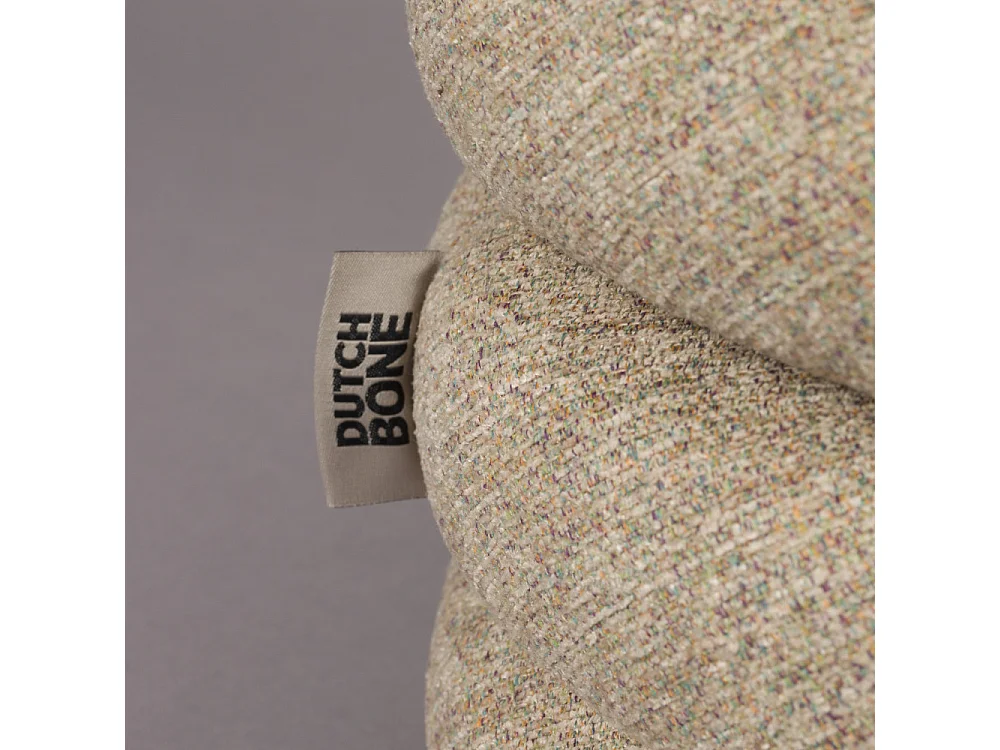 Fern - Pouf rond en tissu ø37cm - Beige