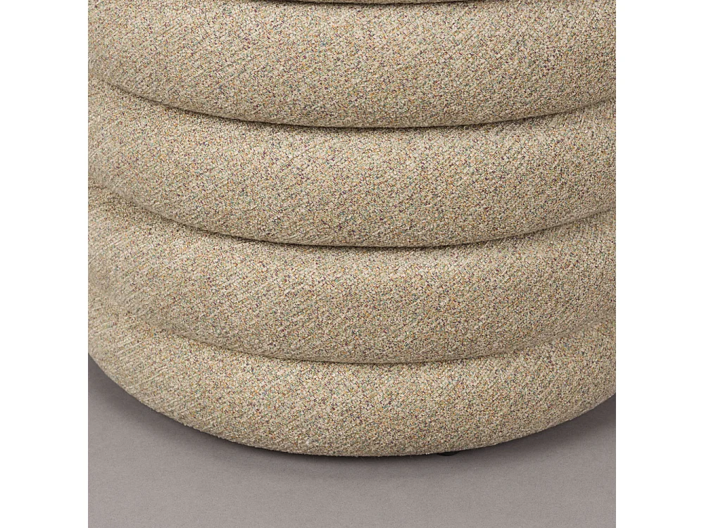 Fern - Pouf rond en tissu ø37cm - Beige